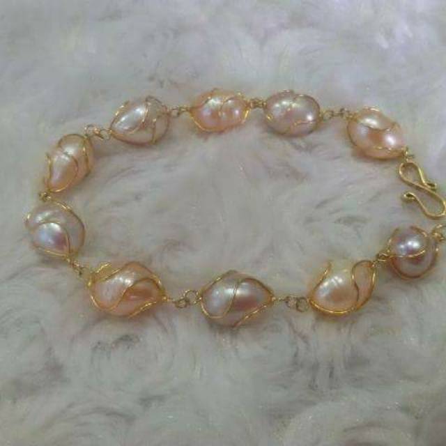 Gelang perak mutiara tawar asli lombok , mutiara lombok asli , perhiasan perak tebal 925 mewah asli