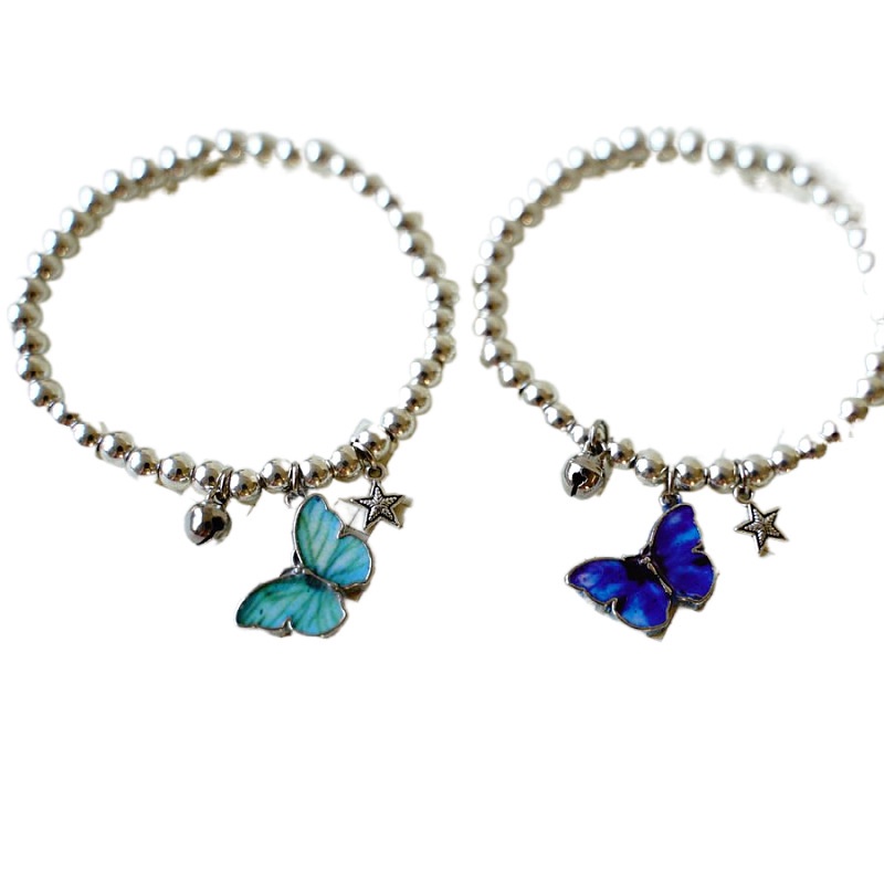 ※Hot Sales※ Fashion Popular Women Jewelry Alloy Bead Butterfly Pendant Bracelet