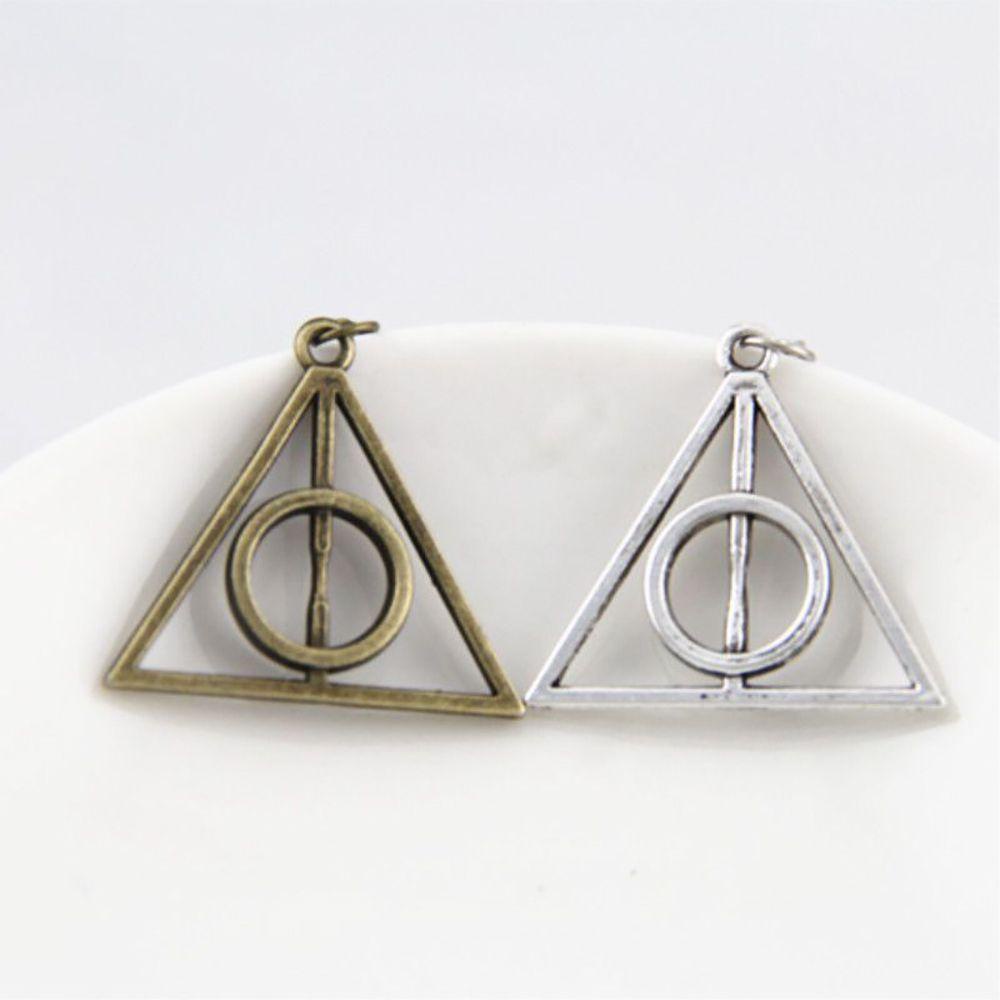 Needway Film Kalung Yang Dapat Diputar Populer Liontin Deathly Hallows Perempuan Choker Pria Kalung