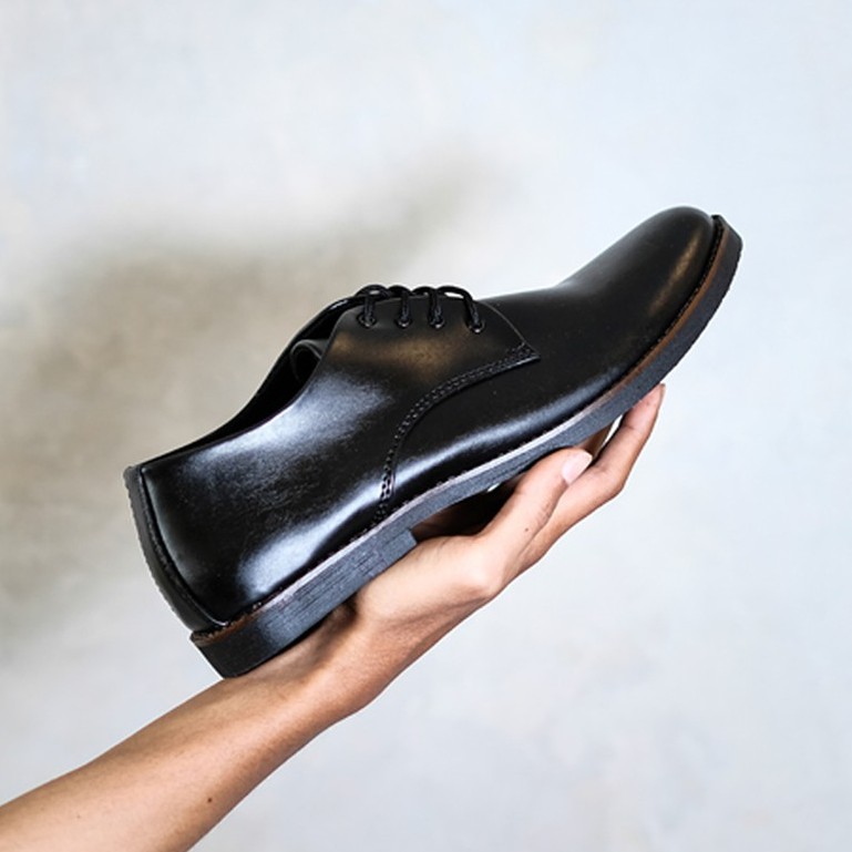 Fuerte Black | Sepatu Pantofel Hitam Pria Formal Kerja Pantopel Oxford Casual Laki | FORIND x Giant
