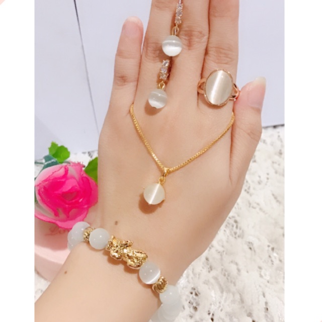 set giok mata kucing gelang giok asli 88