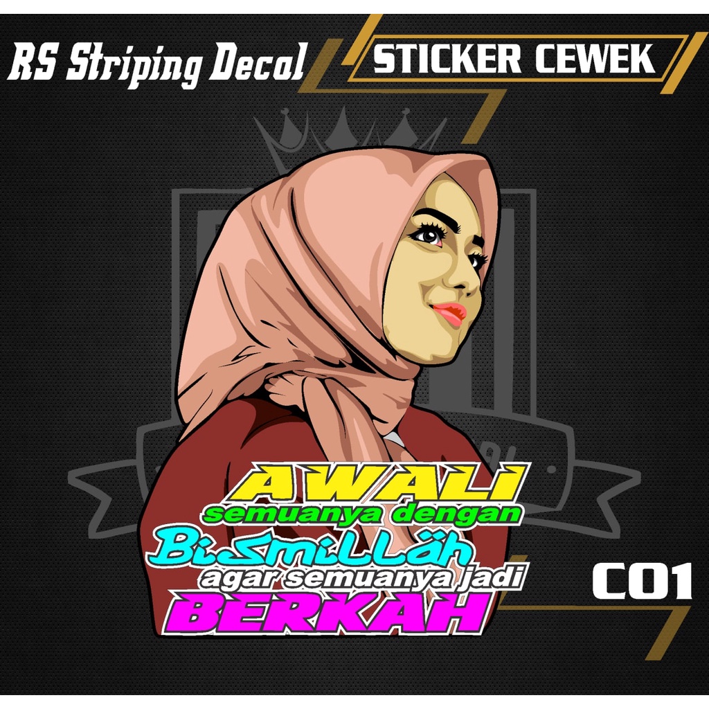 Jual Stiker Kata Kata Cewek Vector Cewek Hijab Sticker Decal Mobil