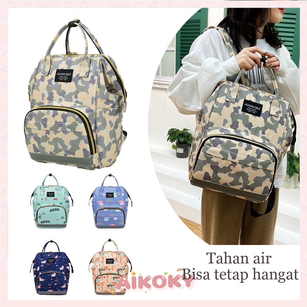 Aikoky diaper bag ransel besar/tas bayi ransel multifungsi