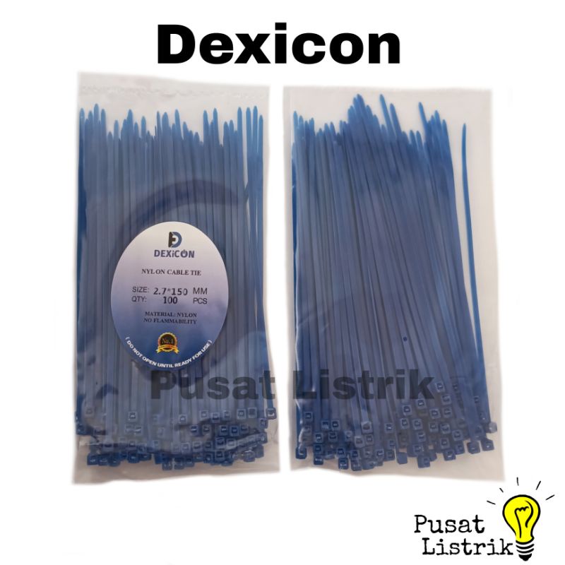 Kabel Ties 2,7x150mm Warna Biru Dexicon Cable Ties 2.7x15cm Pengikat Kabel Warna Murah