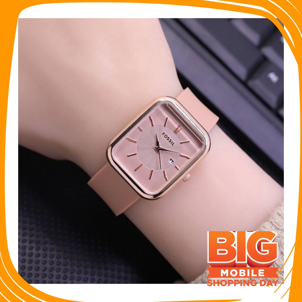 JAm Cewe Pink Bue Sky Gold Silver rubber Anti karat Air / Bisa Cod - Jam Tangan Wanita Fs6450 TL Tan