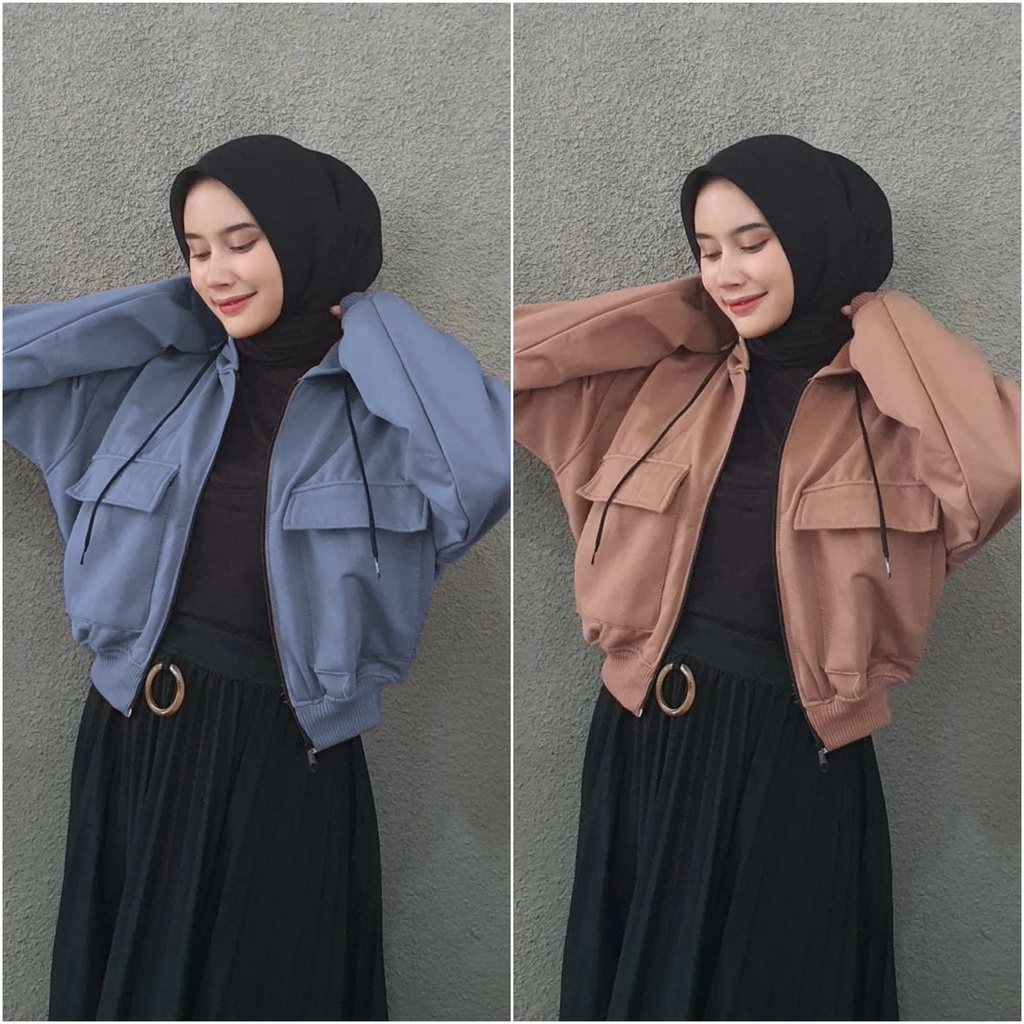 ZARRA CROOP HODIE JAKET WANITA - JAKET CROPE WANITA CASUAL