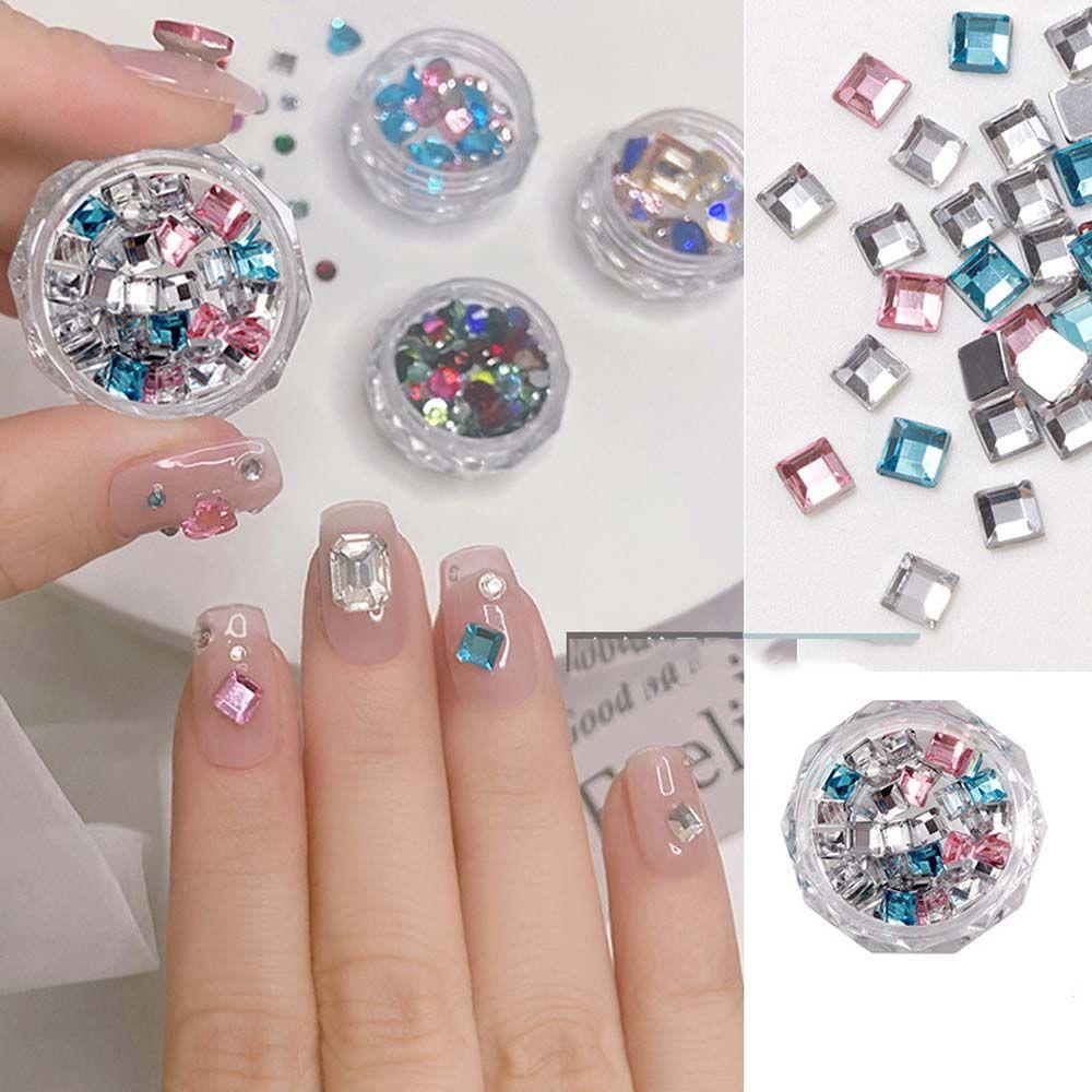 AUGUSTINA Augustina Dekorasi Nail Art DIY Super Flash Manicure Aksesoris Warna Campur Kristal Perhiasan Kuku Hiasan Kuku