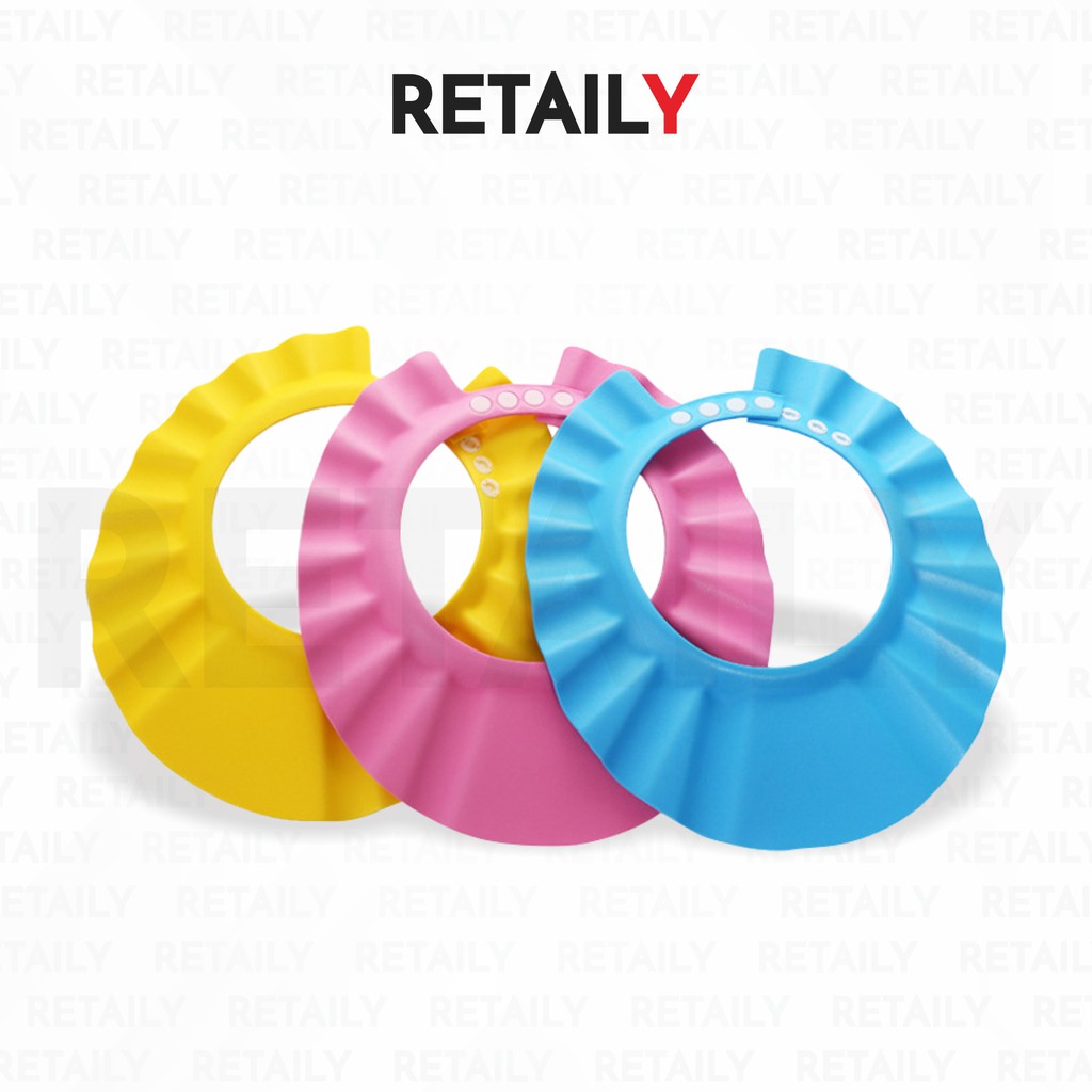Retaily HL0103 Topi Keramas Anak Kancing Dengan Penutup Telinga Shower Cap Mandi Bayi