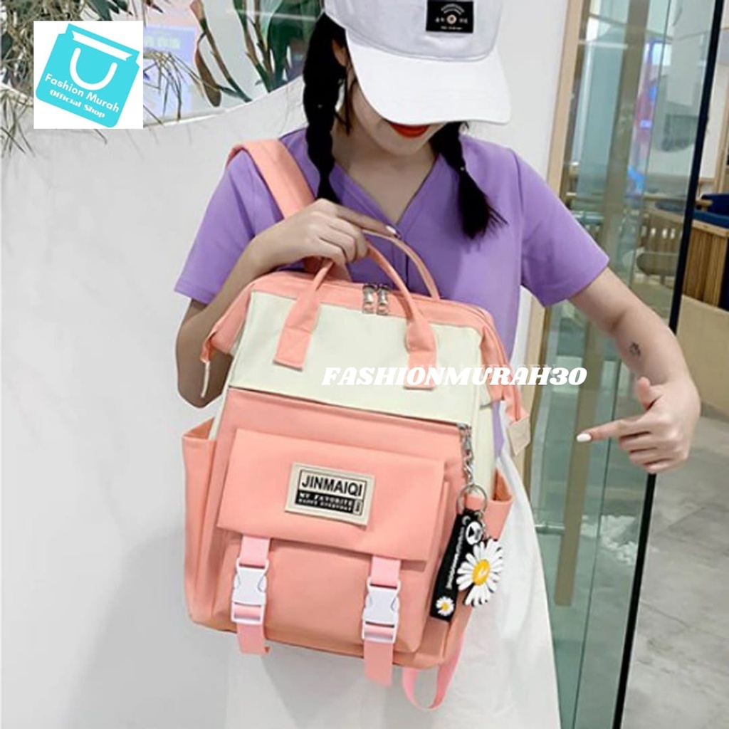 Tas Ransel 4 in 1 Limited Edition Tas Sekolah Backpack Wanita Tas Satu SET - BISA PILIH WARNA