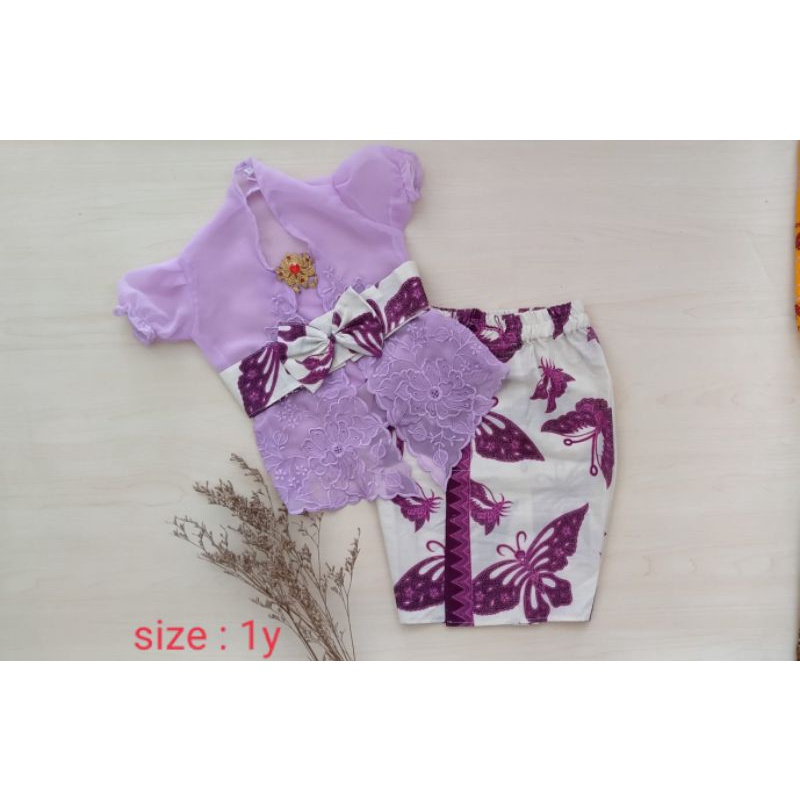 Set Kebaya bordir+kamen obi batik/pakaian adat bali anak