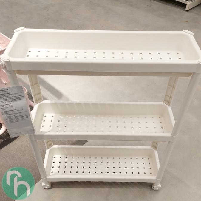 Troli Putih 3 Susun / Rak Penyimpanan / Rak Susun Serbaguna Kitkacu