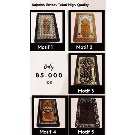 SAJADAH EMBOS TEBAL HIGH QUALITY ARBAIN