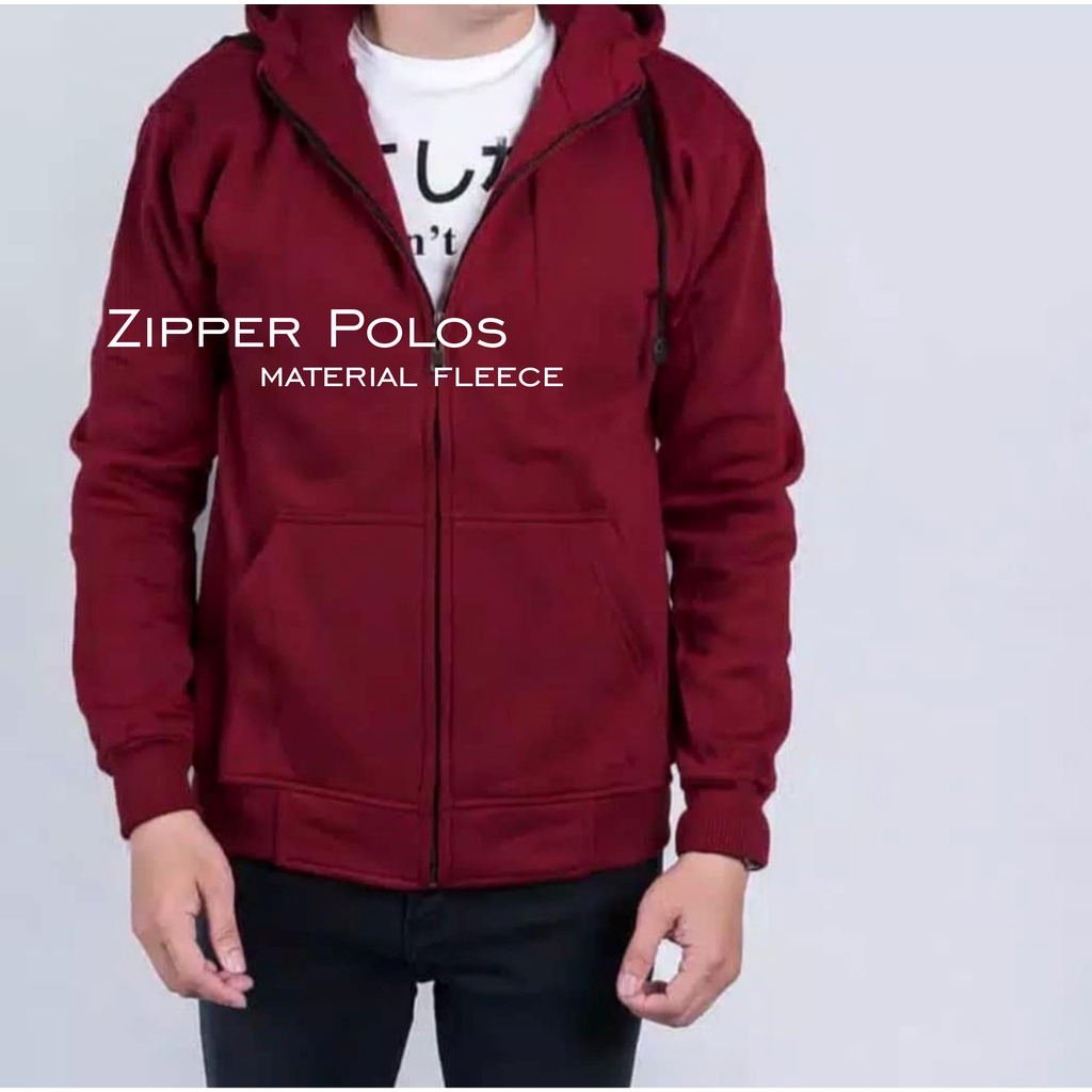 JAKETPOLOS HOODIE ZIPPER SIZE M-XXL (PRIA &amp; WANITA)