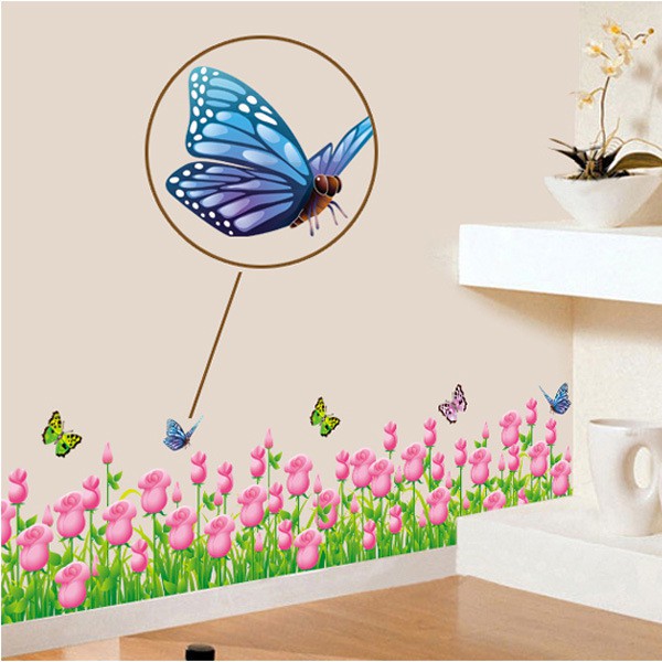 RELIZA WALL STICKER RUMPUT BUNGA TULIP UNGU GRASS PURPLE FLOWER STIKER DINDING AY7025A