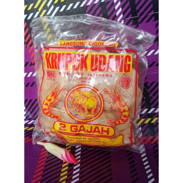 

KERUPUK UDANG 2 GAJAH 250g ORI