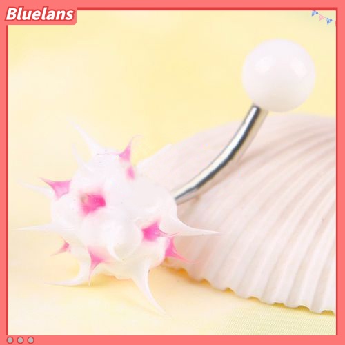 Bluelans 10Pcs Women Cute Prickly Ball Navel Belly Button Barbell Ring Body Piercing