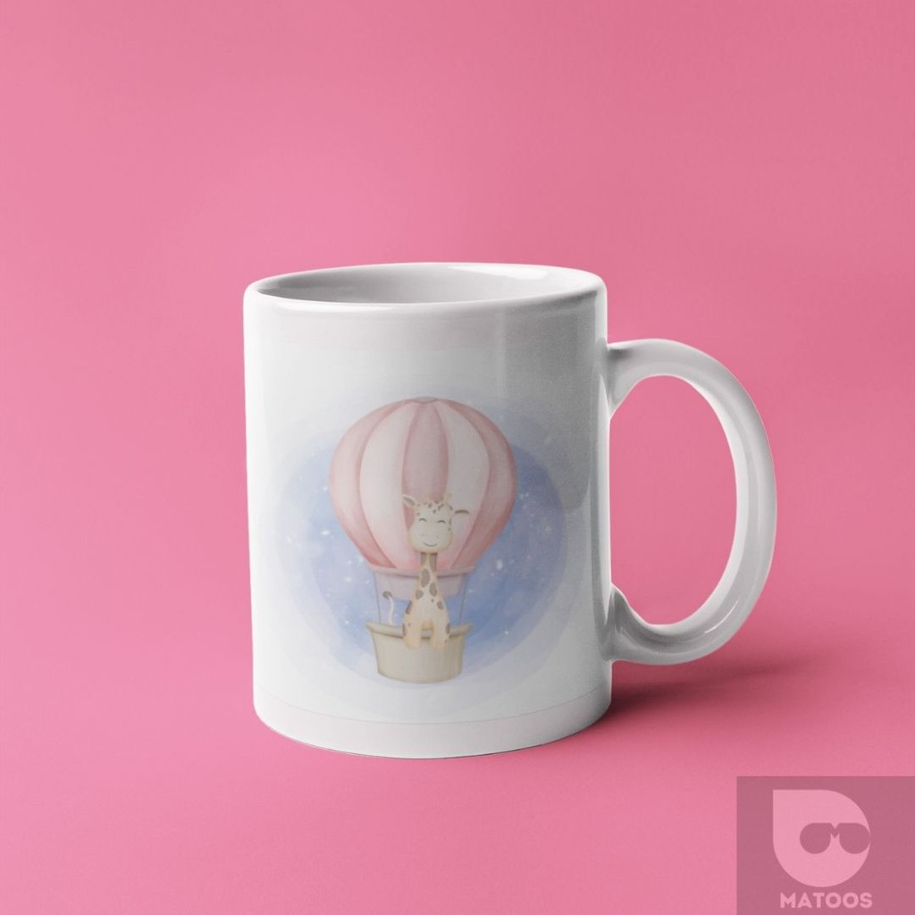 Mug Karakter Baby Shower Jerapah Balon
