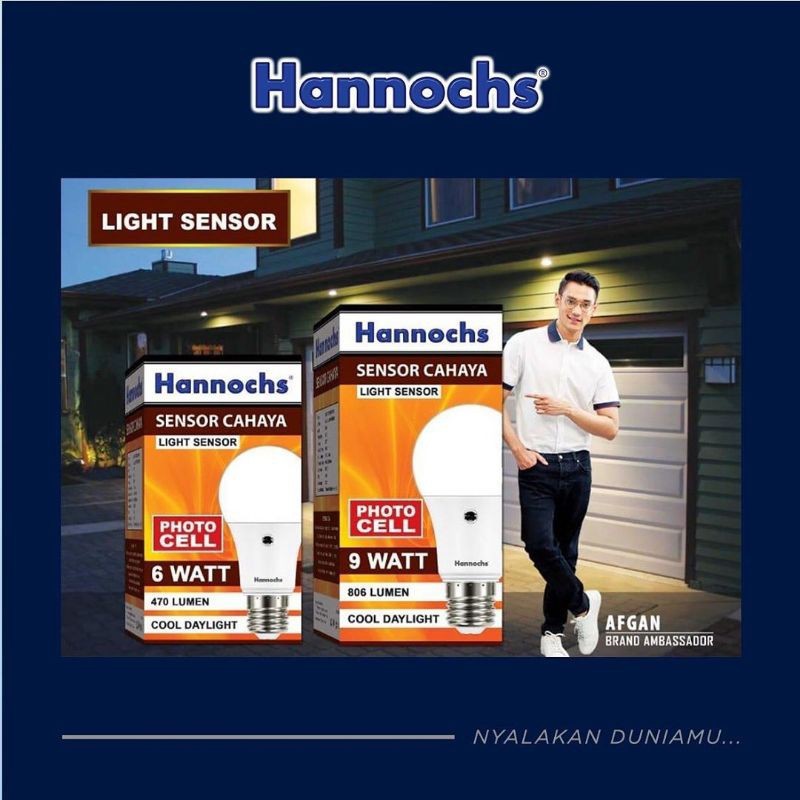 Lampu Led Sensor Cahaya Hannochs / in-Lite 6Watt / 9Watt / 11Watt Cahaya Putih