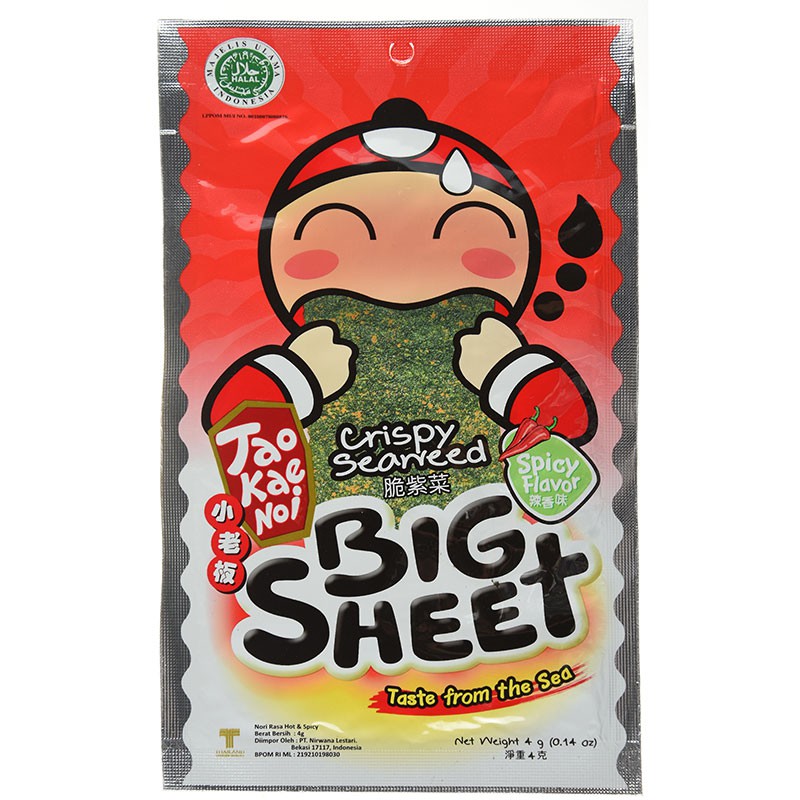 

Tao Kae Noi Crispy Seaweed Big Sheet Spicy 4g