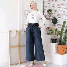 CELANA KULOT JEANS SNOW CELANA KULOT CELANA JEANS WANITA