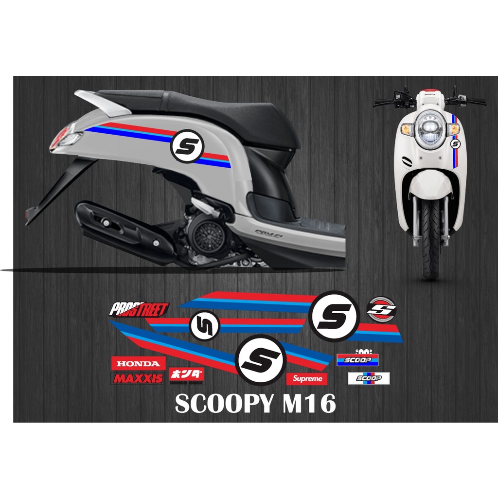 STIKER STRIPING LIS VARIASI SCOOPY GRAFIS BMW M16 GARIS SIMPLE
