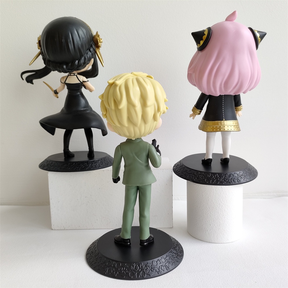 3pcs / set Mainan Action Figure Anime SPYx FAMILY Anya Forger Yor Forger Figuine Bahan PVC Ukuran 15CM Untuk Hadiah