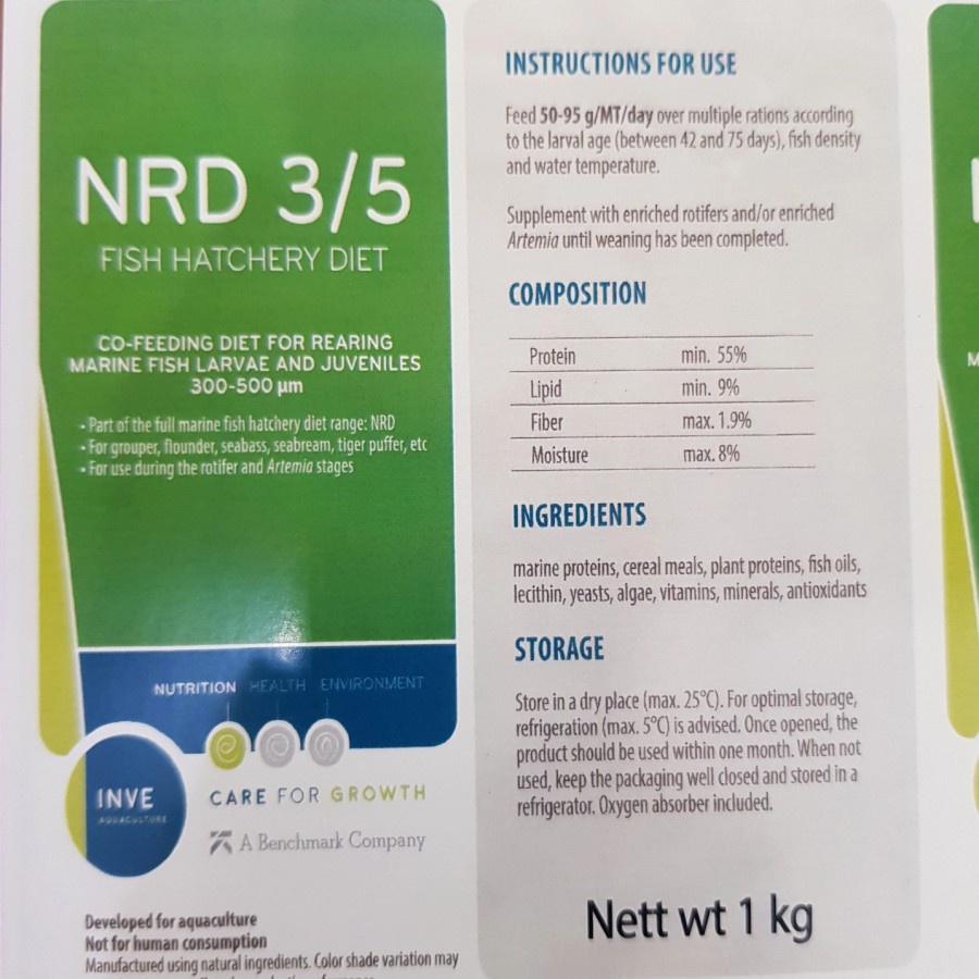PELET NRD 3/5 300 - 500 Mikron Pakan Burayak Cupang dan Guppy 1kg