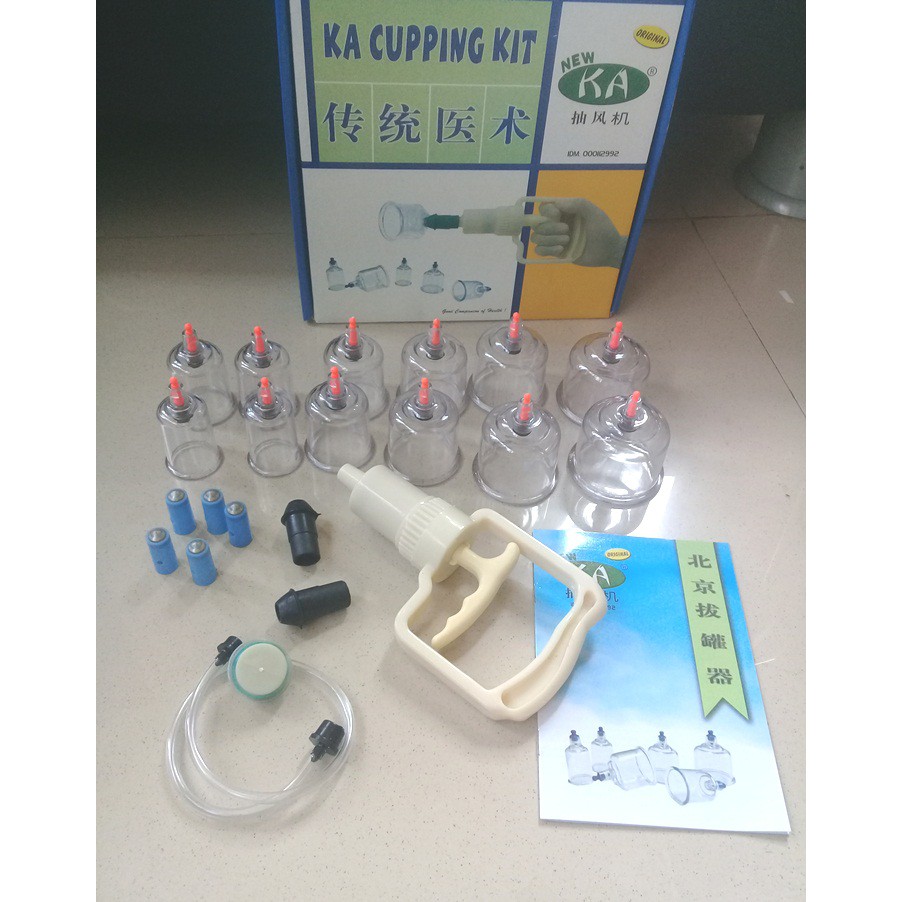 Alat Kesehatan Bekam Kop Angin 12 Cupping KIT - New KA Original