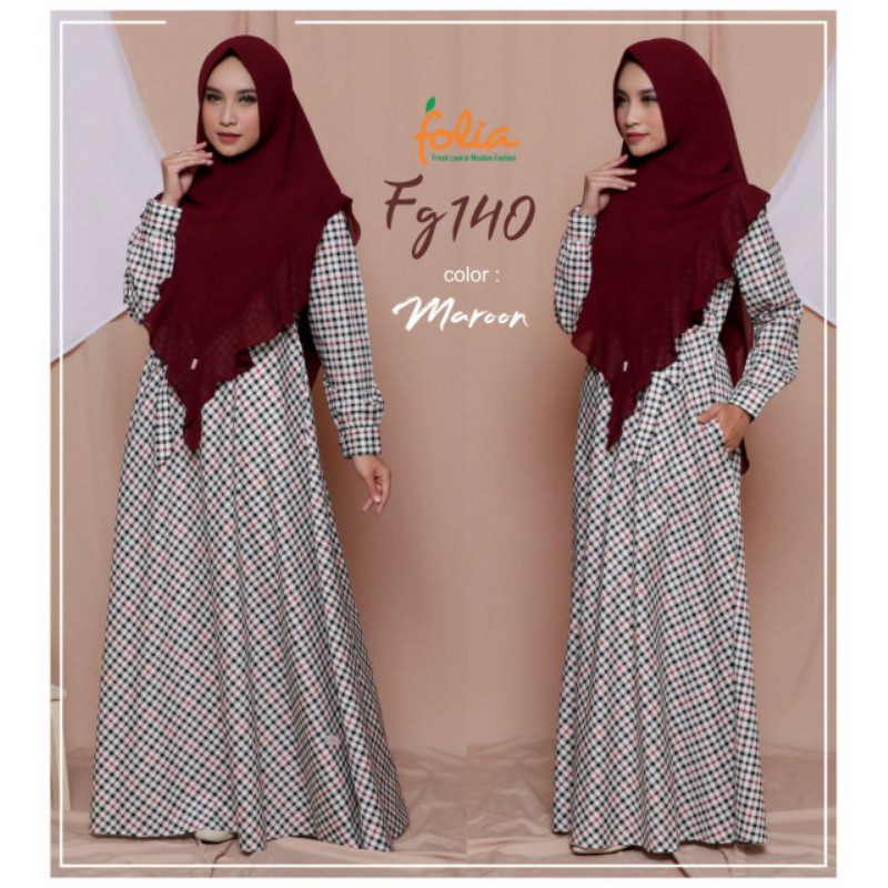 Gamis Folia Kotak FG 140 Katun Jepang