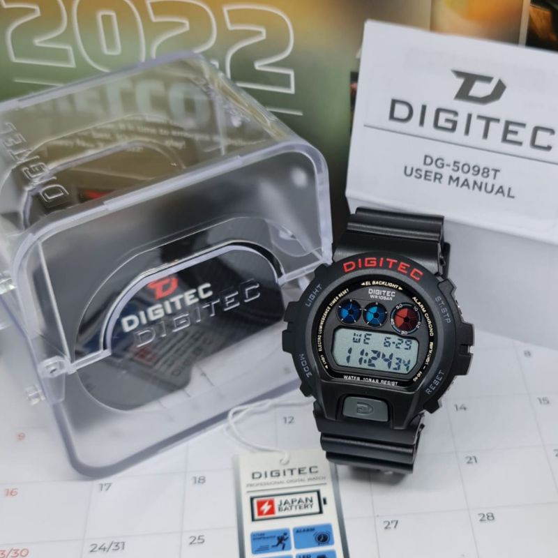 Jam Tangan Pria Digital Fashion Digitec DG 5098 Rubber Original