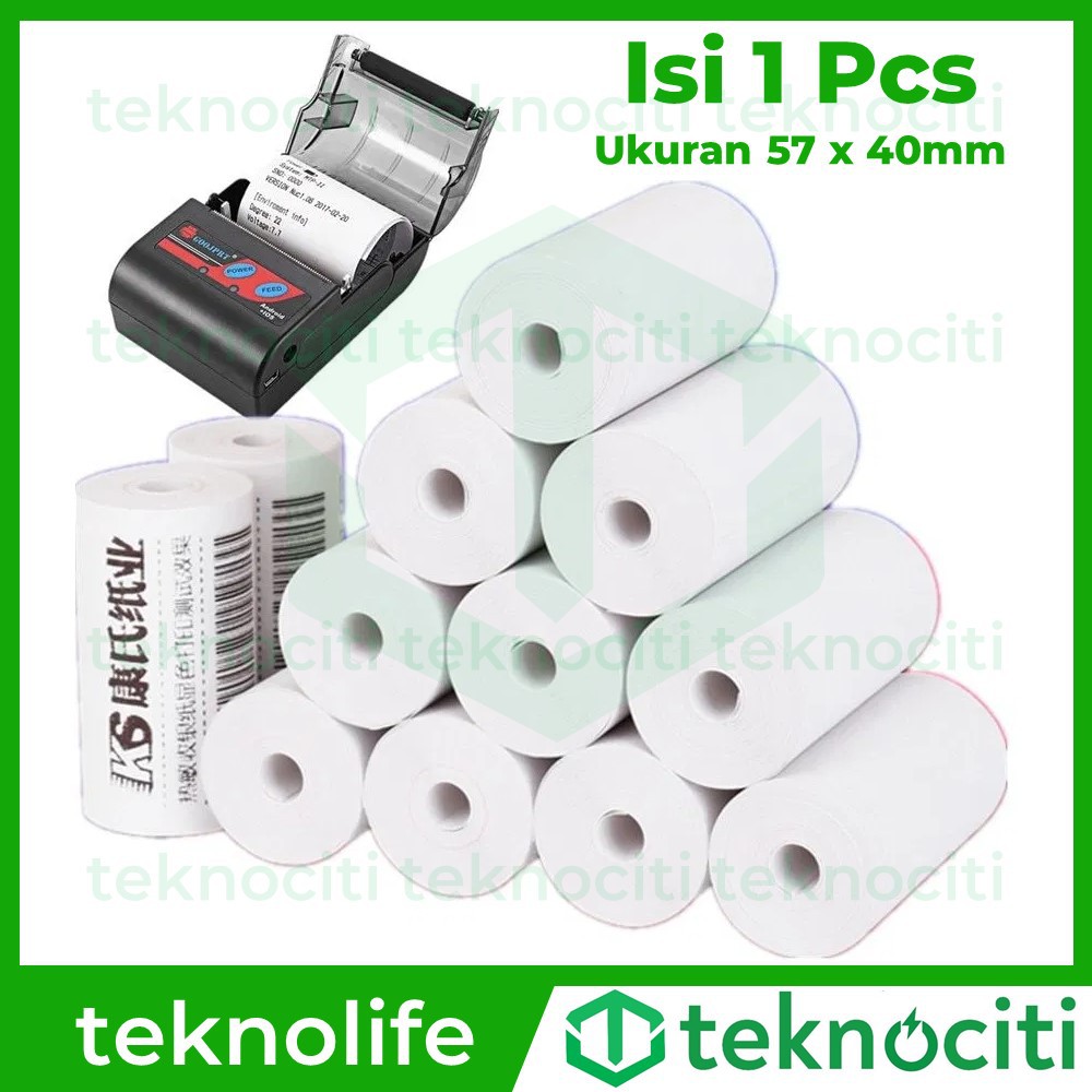 Kertas Struk Thermal Roll 57 x 30 / 57 x 40 untuk Printer Kasir POS Zjiang  / Auqoz / EDC