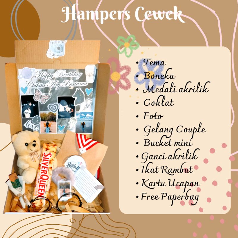 

Hampers Cewek Hampers wanita Hampers boneka coklat kado wanita hadiah cewek