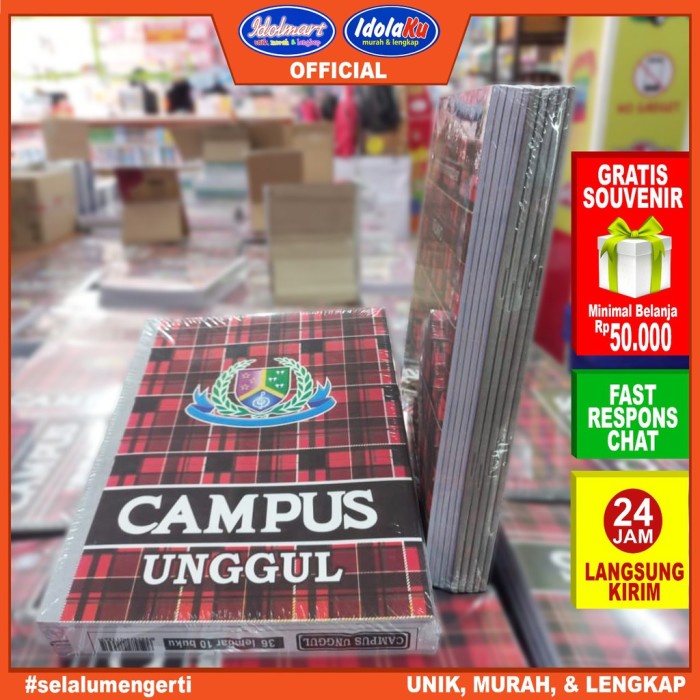 

Terlaku IDOLMART Buku Tulis Campus Unggul isi 36 Lembar Buku Tulis sekolah Box - Unggul 36