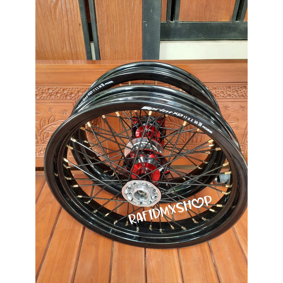 VELG SET LEBAR VELG 250/300-17  SUPERMOTO KLX 150,BF,DTRACKER TANPA BAN
