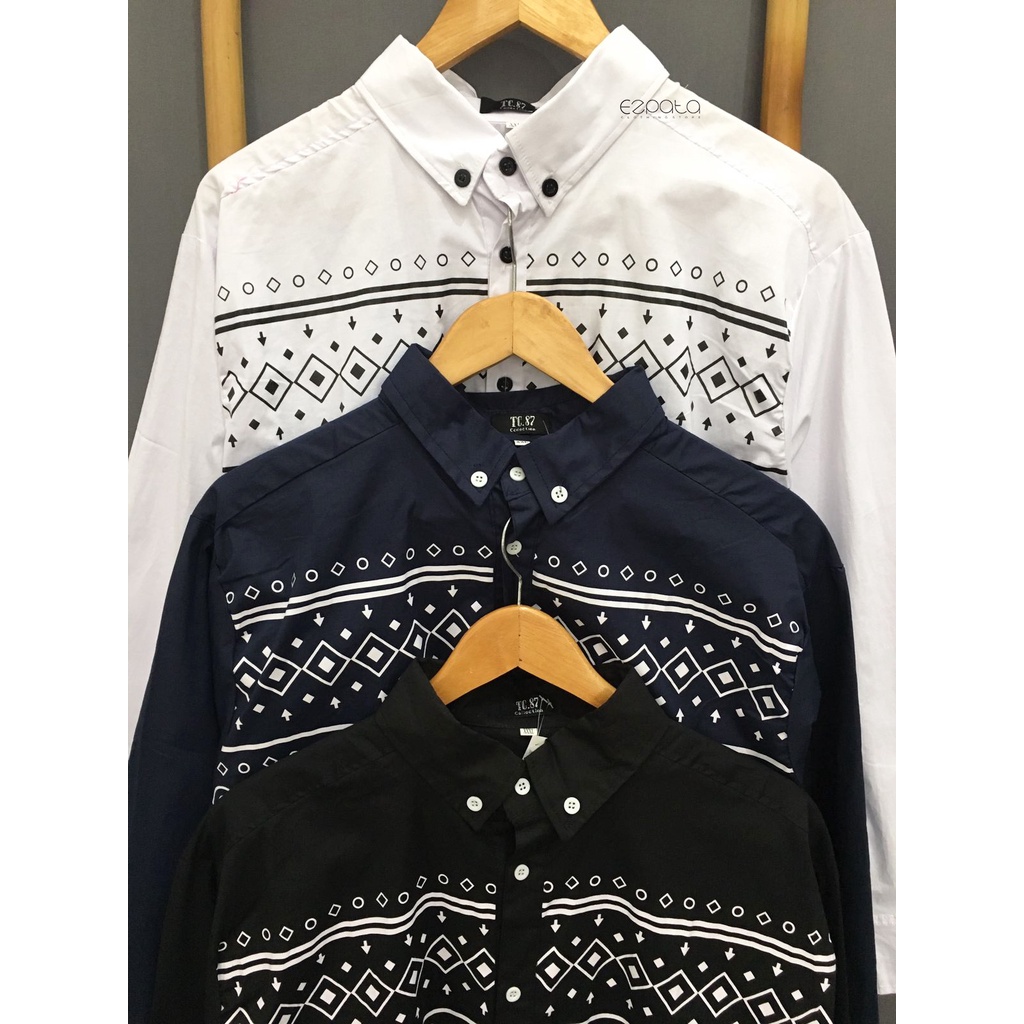 Ezpata Baju Muslim Koko Pria Dewasa Taqwa Lengan Panjang Ukuran L,XL,XXL Bahan Katun Stretch Adem Motif Tribal Sablon