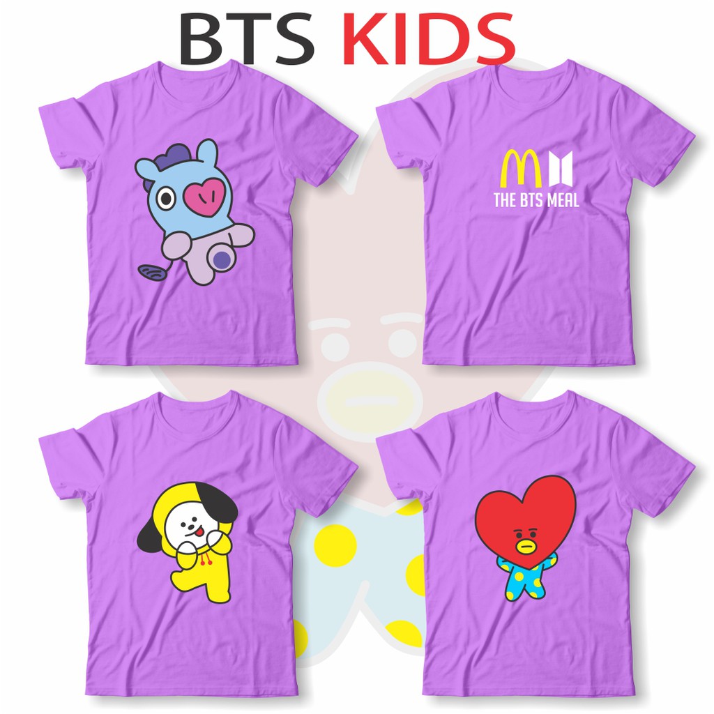 Baju BTS Anak Prempuan BT21//MANG//Baju BTS BT21 terbaru//Kaos Anak BT21 BTS kids size 2-12