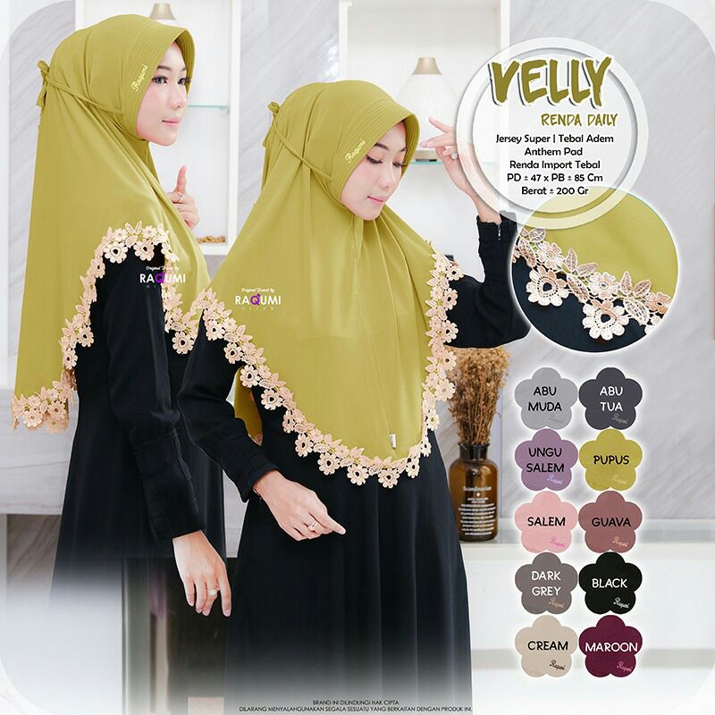 Hijab Instant Terbaru velly Renda Original Raqumi