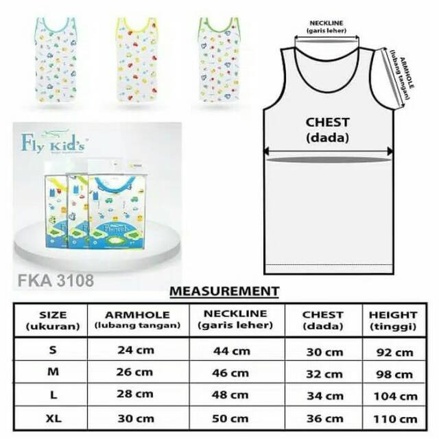 Fly Kids Singlet Print Car FKA 3108