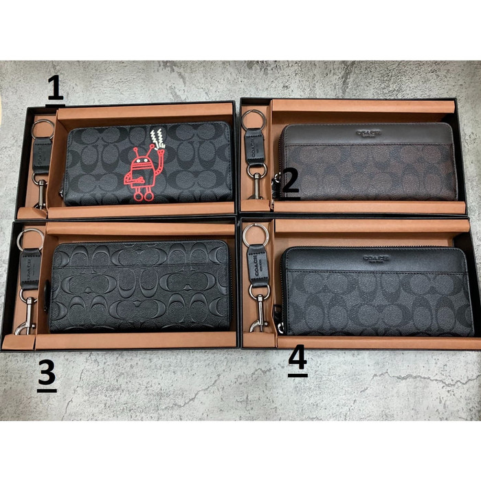 DOMPET COACH LONG WALLET ZIPPER - ORIGINAL 100% - SMALL TAG BLACK