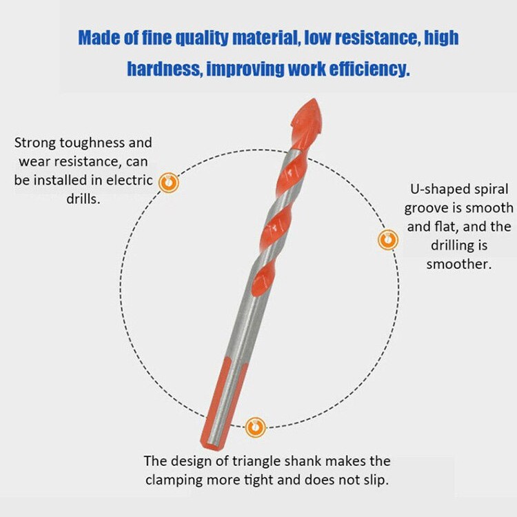 Mata Bor HSS Twist Drill Bit 6-12mm 5 PCS - BA-H21 - Silver Red