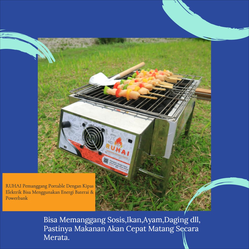 RUHAI PANGGANGAN PORTABLE BAKAR SATE BBQ ARANG TERMURAH PORTABEL