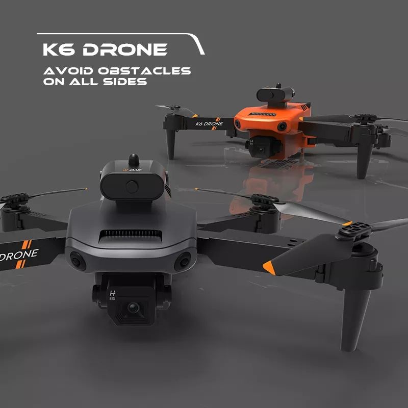 Drone New K6 Wifi FPV Dual Kamera 4K with Sensor Anti - Collision