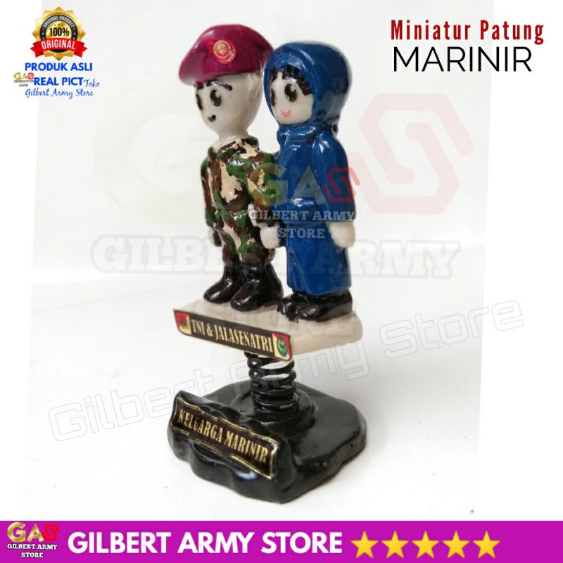 Miniatur Patung Couple Marinir Romantis Tni Persit Pajangan Dashboard Mobil  Lucu Unik Gilbert Army Store