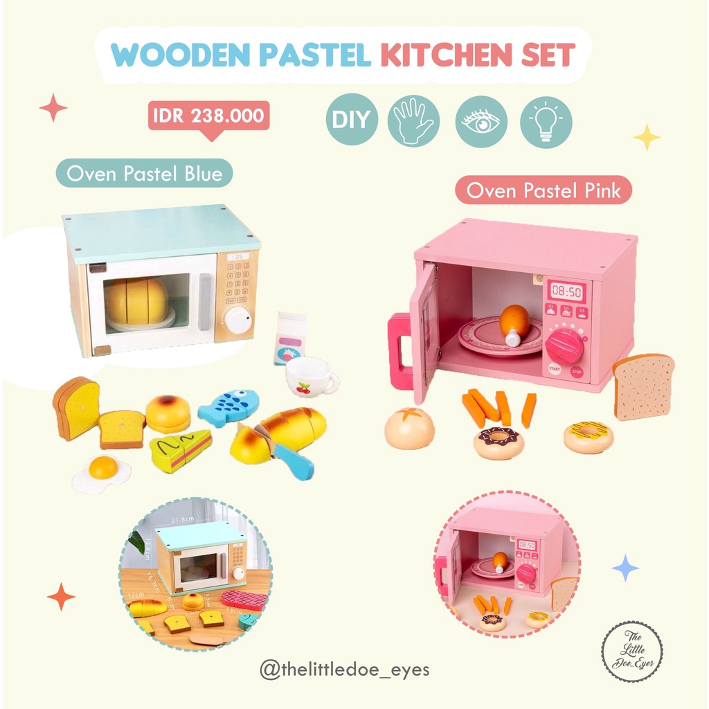 Wooden Pastel Kitchen Set