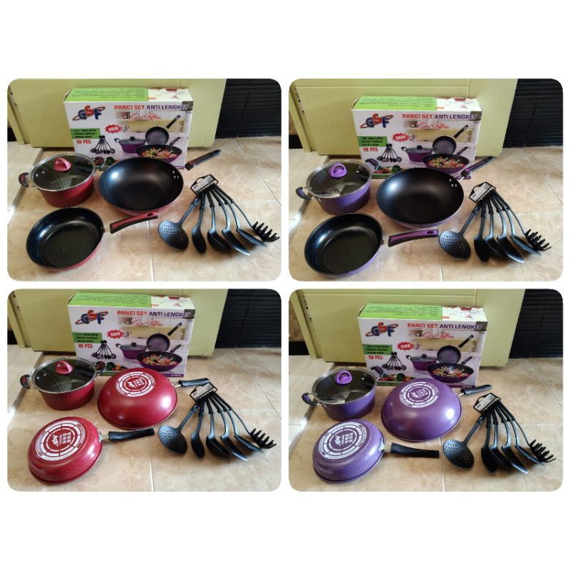 Panci Set GSF 10Pcs Teflon Series G-2629