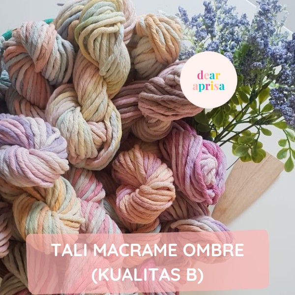 PREMIUM B Ombre Single Strand Cotton Cord 3mm Dyed Tali Macrame Weaving Macraweave