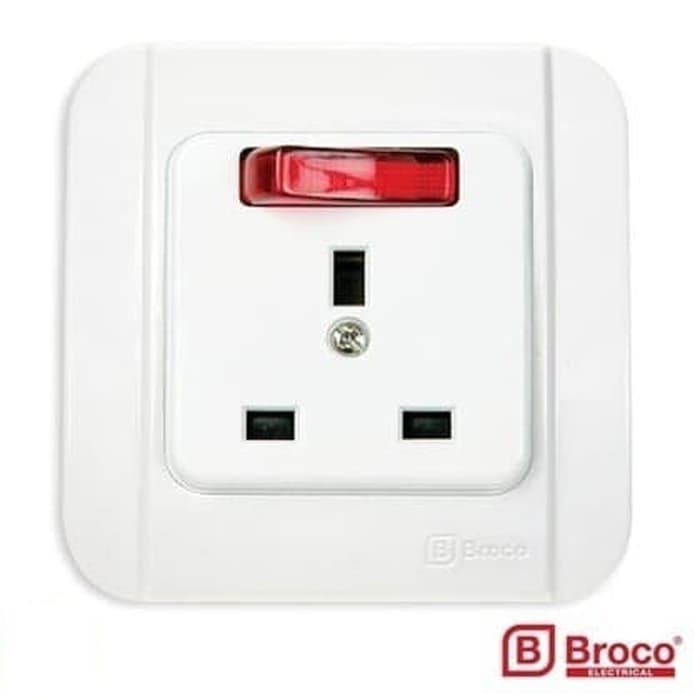 BROCO STOP KONTAK AC GALLEO G155-55S WHITE SOCKET 3P 3PIN