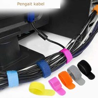 Velcro strap binder cable–pengikat / klip / penjepit kabel organizer