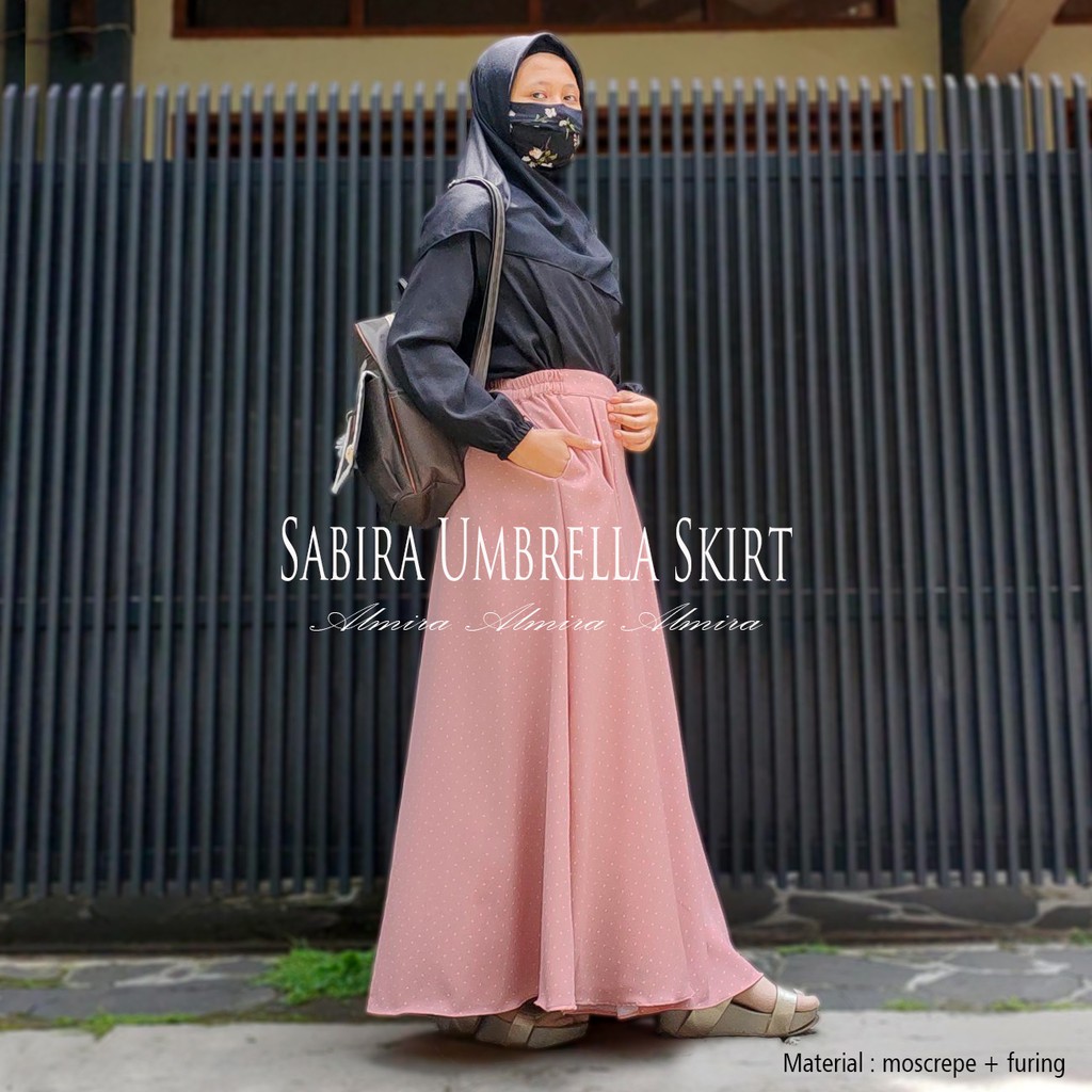 Rok Polkadot Panjang Sabira Maxi Skirt Rok Polka Griyaraditya Almira