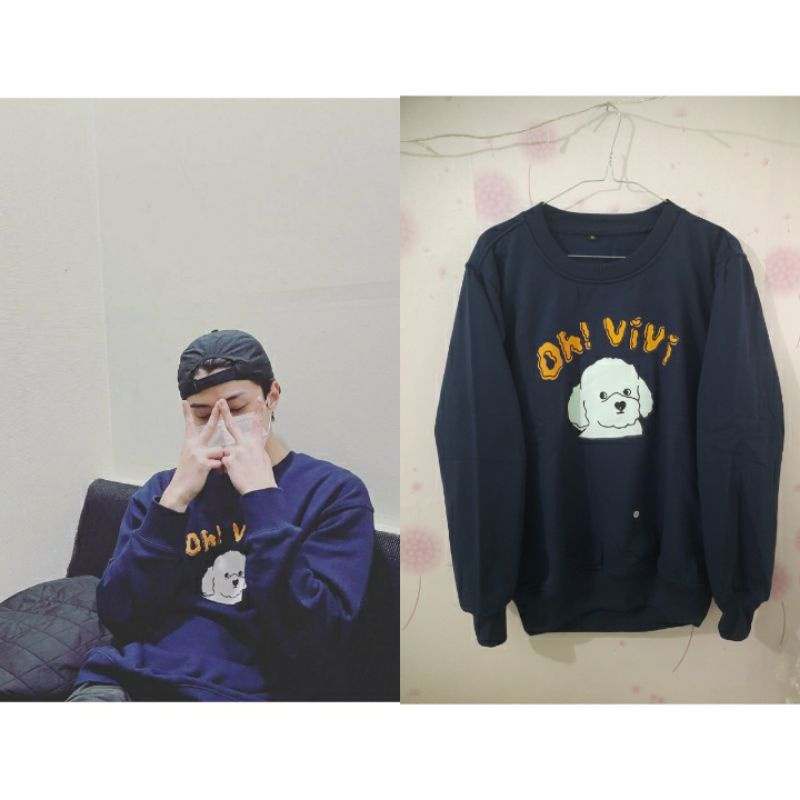 Sweater Oh Vivi Sehun Jaket navy Vivi